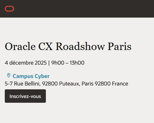 Oracle CX Roadshow Paris